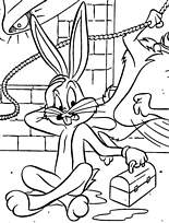 coloriage bugs bunny prends un coup sur la tete